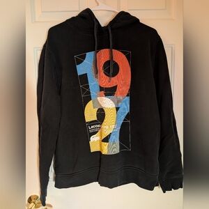 Lacoste Vintage Printed Hooded Fleece Sweatshirt Men's Large